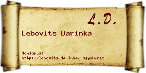 Lebovits Darinka névjegykártya